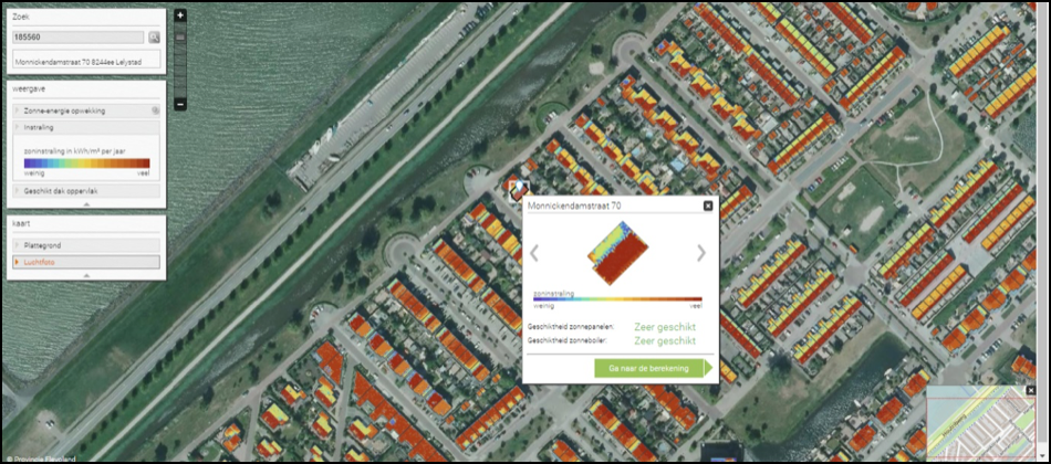 Effectiviteit zonneboilers goed te meten met de Zonatlas module.